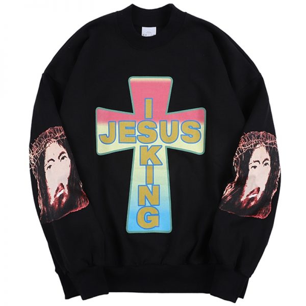 Jesus Is King Long Sleeve Print Sweatshirt JSK0309
