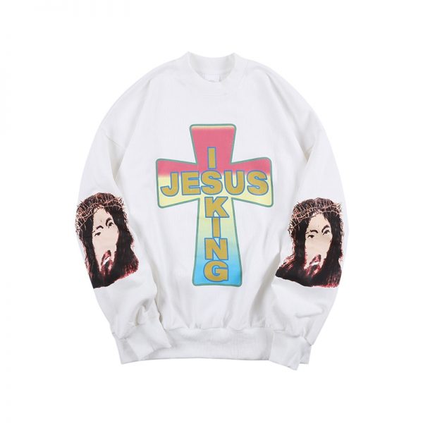 Jesus Is King Long Sleeve Print Sweatshirt JSK0309