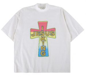 Jesus is King White Print T-Shirt JSK0309