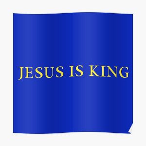 Jesus is King - Kanye West (Yellow on Blue) Poster RB0309 product Offical Jesus is King Merch