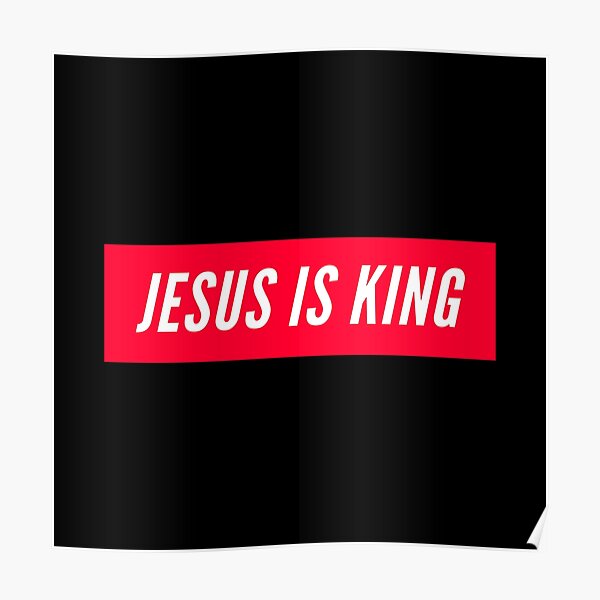 Jesus Is King Christian Red and White Text Design Cross Men Women Black Poster RB0309 product Offical Jesus is King Merch