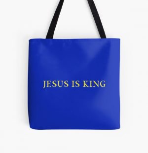 Jesus is King - Kanye West (Yellow on Blue) All Over Print Tote Bag RB0309 product Offical Jesus is King Merch