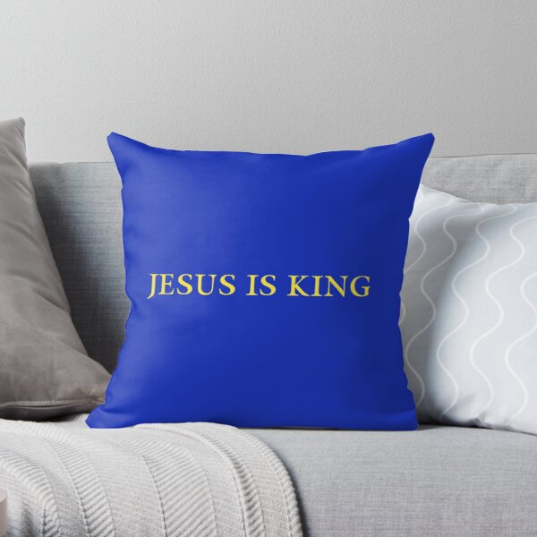Jesus is King - Kanye West (Yellow on Blue) Throw Pillow RB0309 product Offical Jesus is King Merch