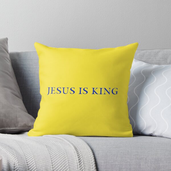 Jesus is King - Kanye West (Blue on Yellow) Throw Pillow RB0309 product Offical Jesus is King Merch