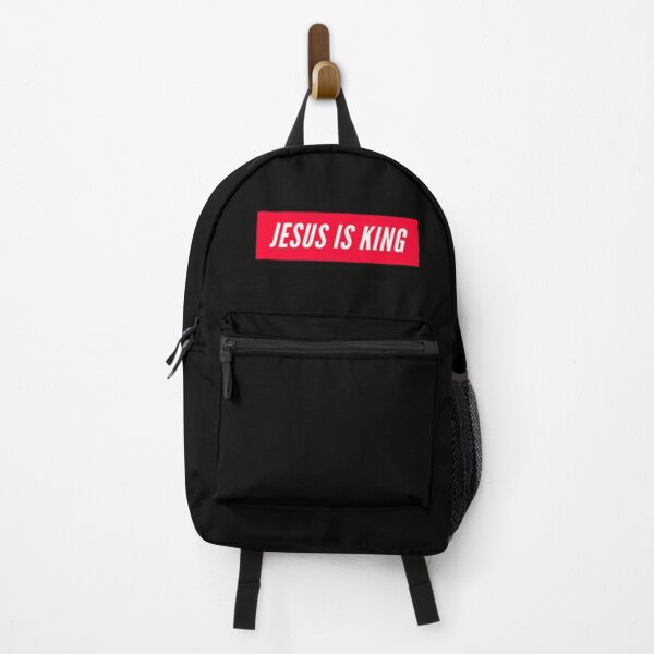 Jesus Is King Christian Red and White Text Design Cross Men Women Black Backpack RB0309 product Offical Jesus is King Merch