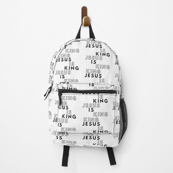 Jesus is King Black on White Backpack RB0309 product Offical Jesus is King Merch